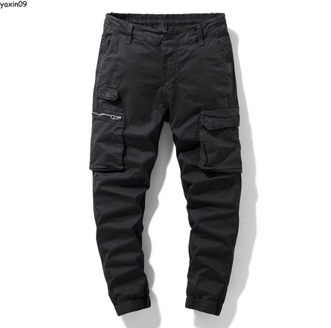 Mens Cargo Jogger Pants Slim Fit Pockets Cotton Pants Long tapered Trousers Gift