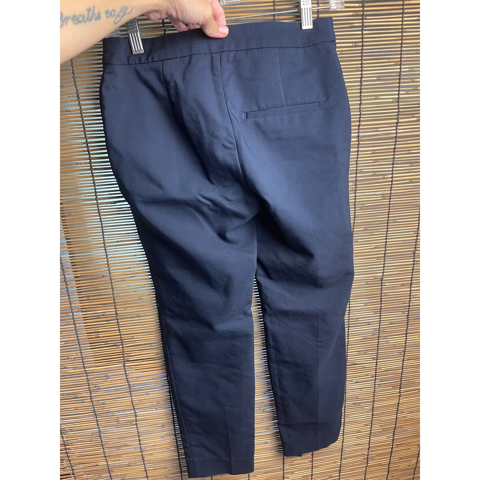 HM Womens Navy Blue Ankle Dress Pants Slim Fit Tapered Trousers Size 2