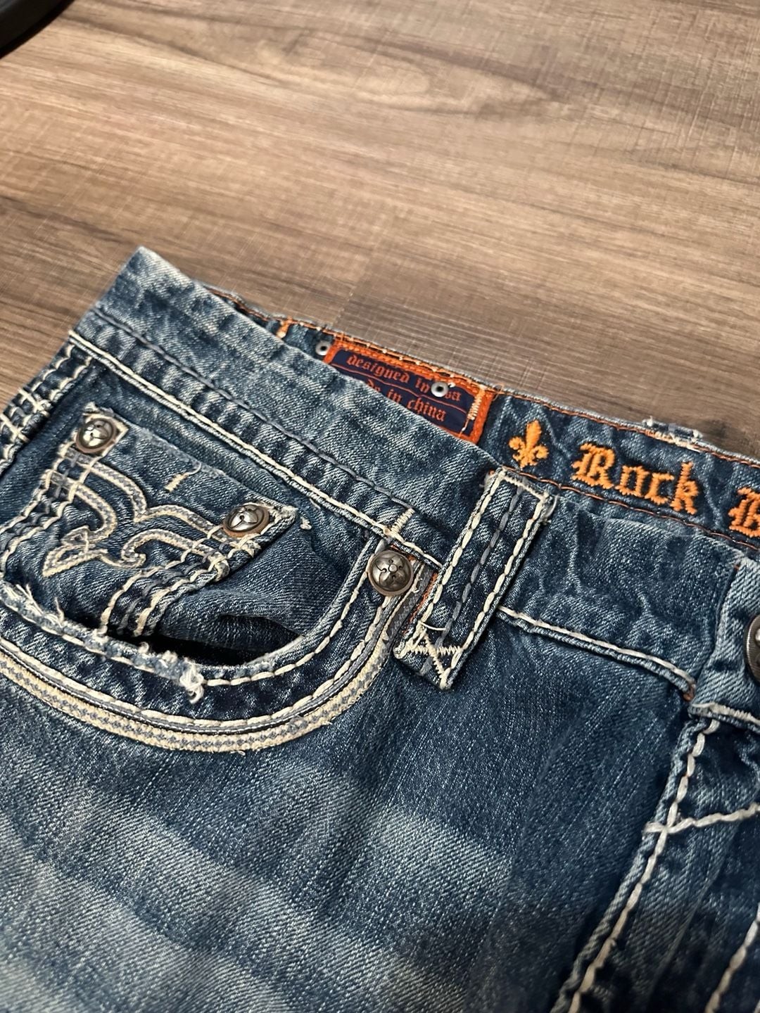 Rock Revival Leon Relaxed Straight Jeans Men’s Size 38