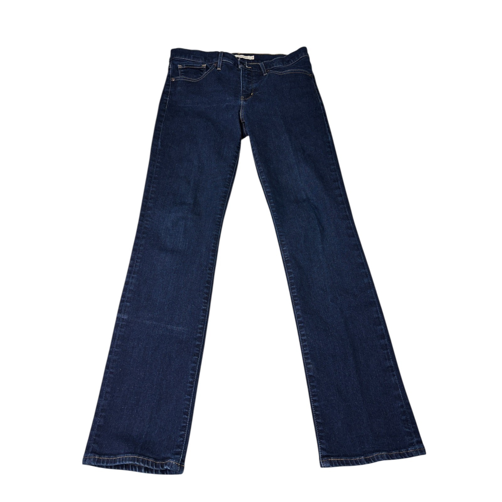 Levi Strauss Premium Big E 314 Shaping Straight Dark Denim Jeans Women 33X31