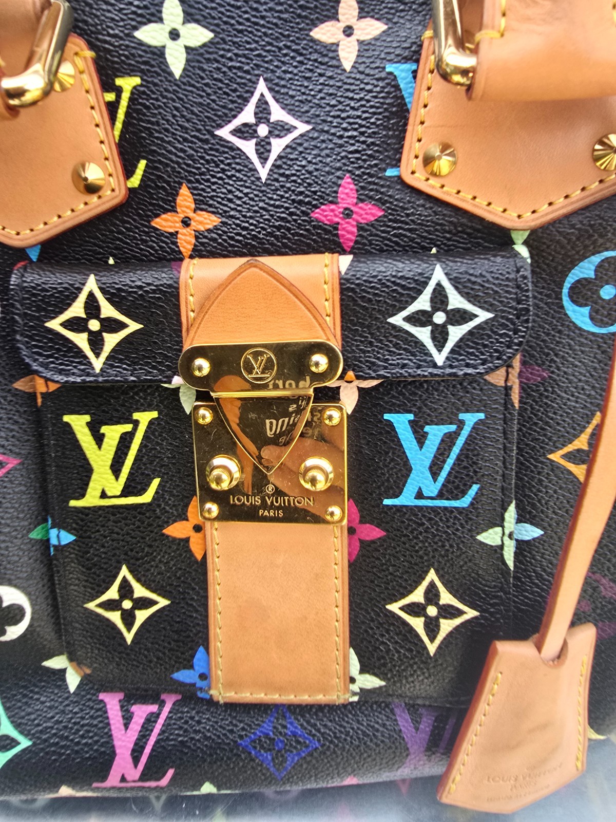 Louis Vuitton Takashi Murakami Speedy 30 Noir Bag Multicolor Black Monogram