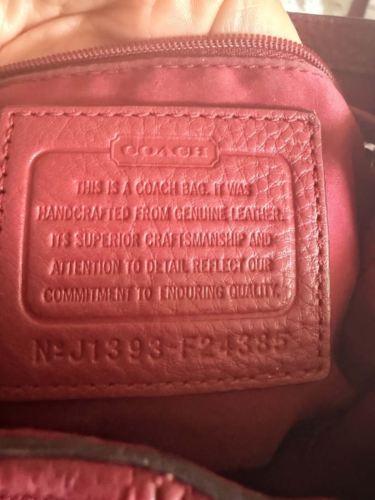 Coach F24385 Leather Backpack Red Pebbled Leather Turnlock Drawstring Bag