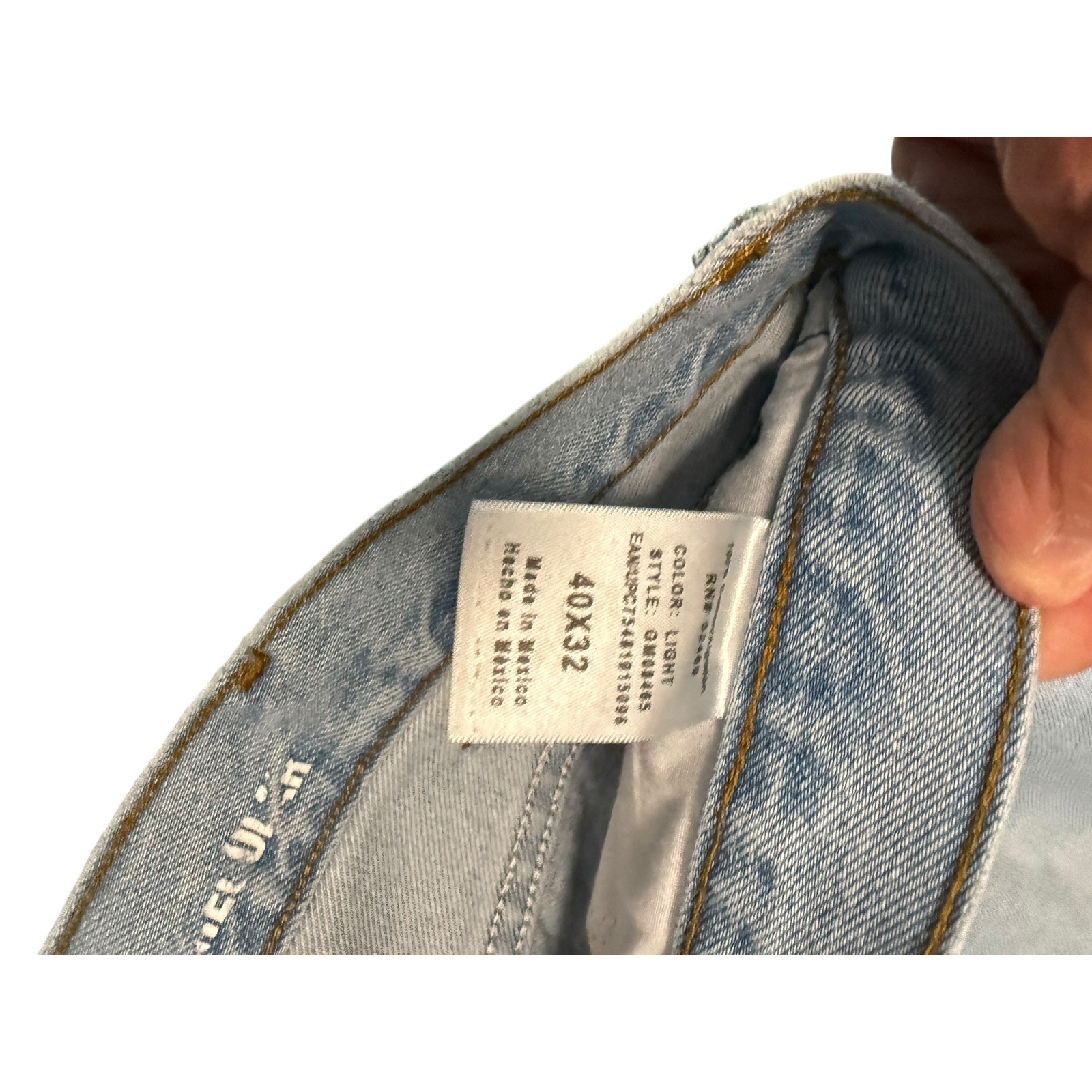 George Mens Regular Fit Light Wash Blue Denim Jeans 40×32 GM08465