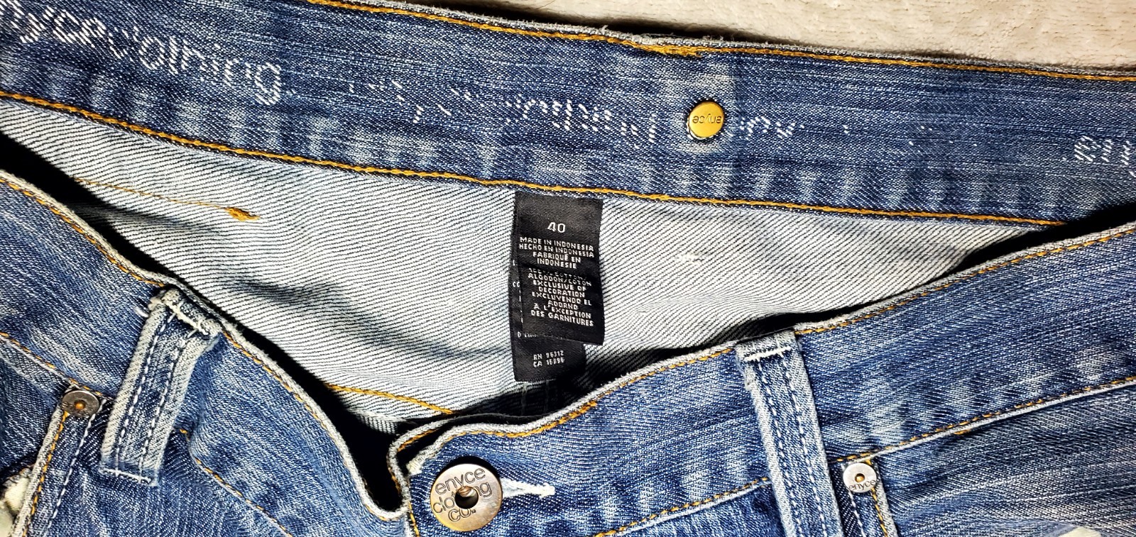 VTG 90s Baggie Jeans Men’s 40 – Distressed Hip Hop Grunge Streetwear Denim Y2K