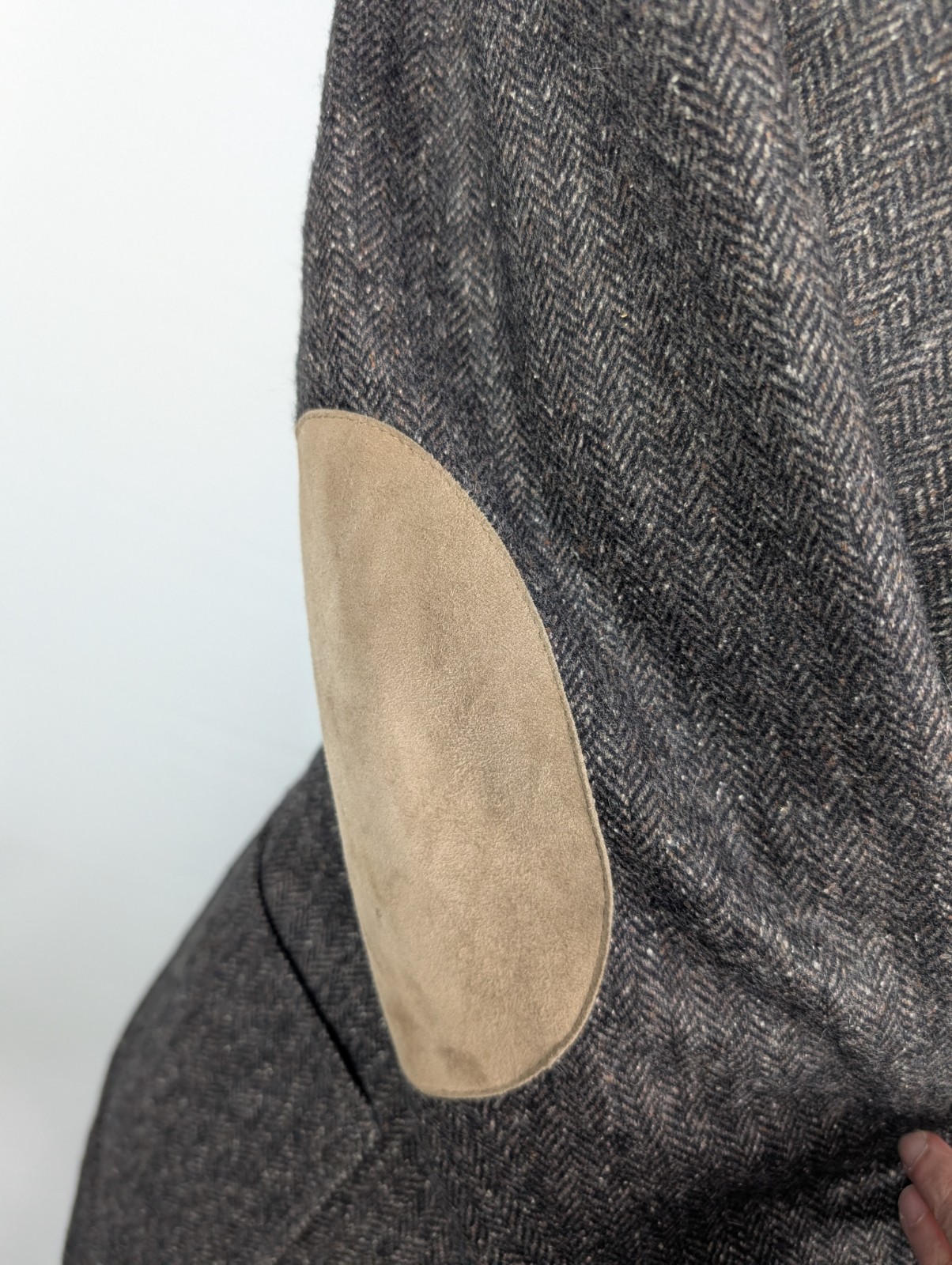 KROON Brown Herringbone Tweed Patch Pocket Sport Coat Jacket Sz 44L Dual Vent