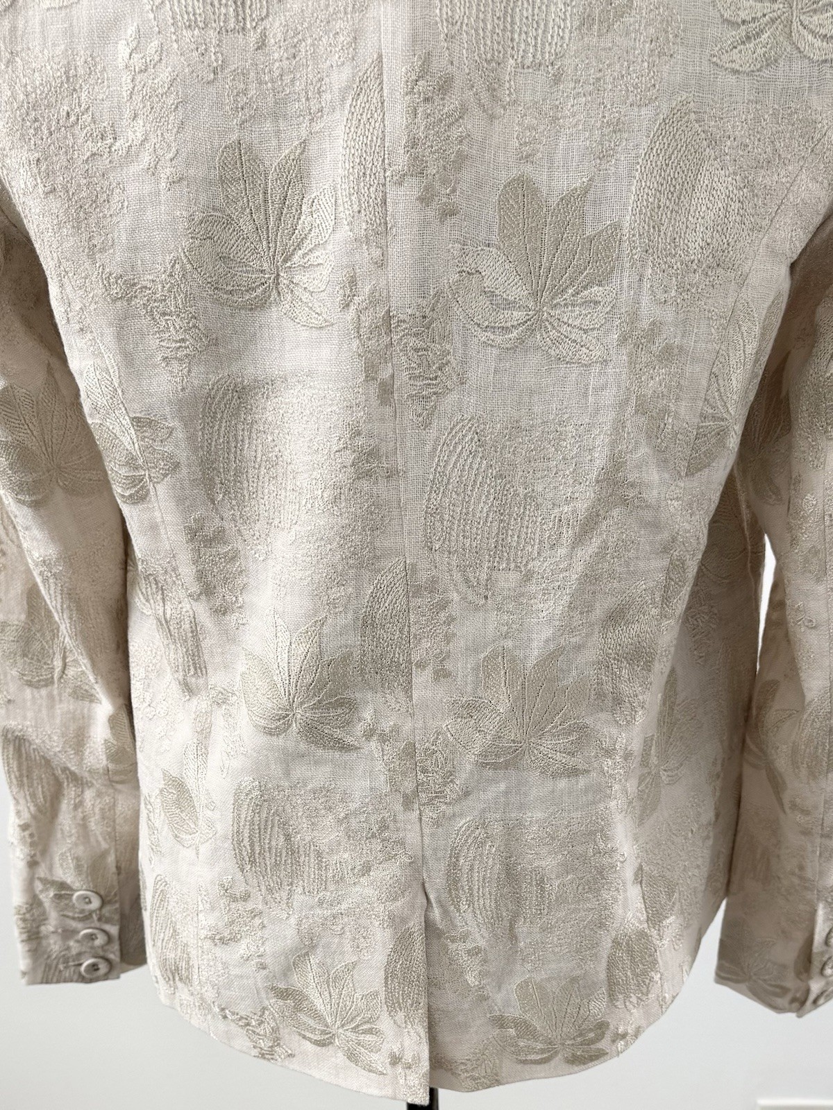 Sundance Jacket Women’s Small Beige Blazer Embroidered 100% Linen New