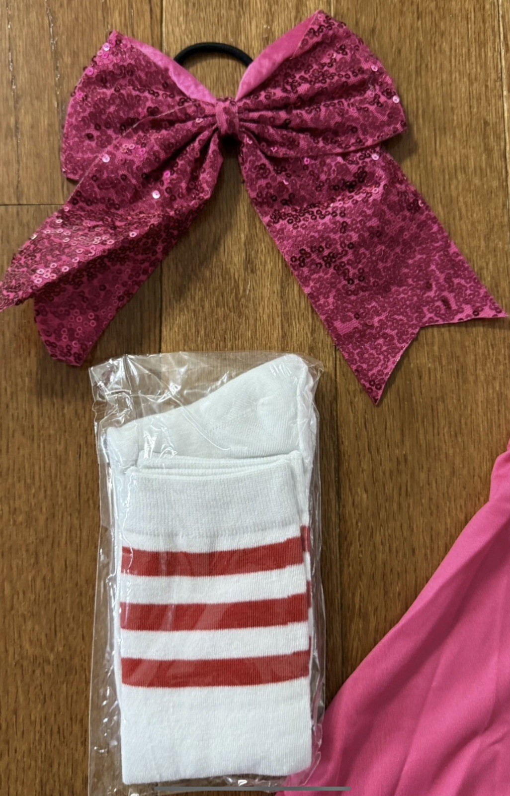 Girls Cheerleader Dress Set-Size Small-Dress, Socks, Bow, Pom-Poms NEW