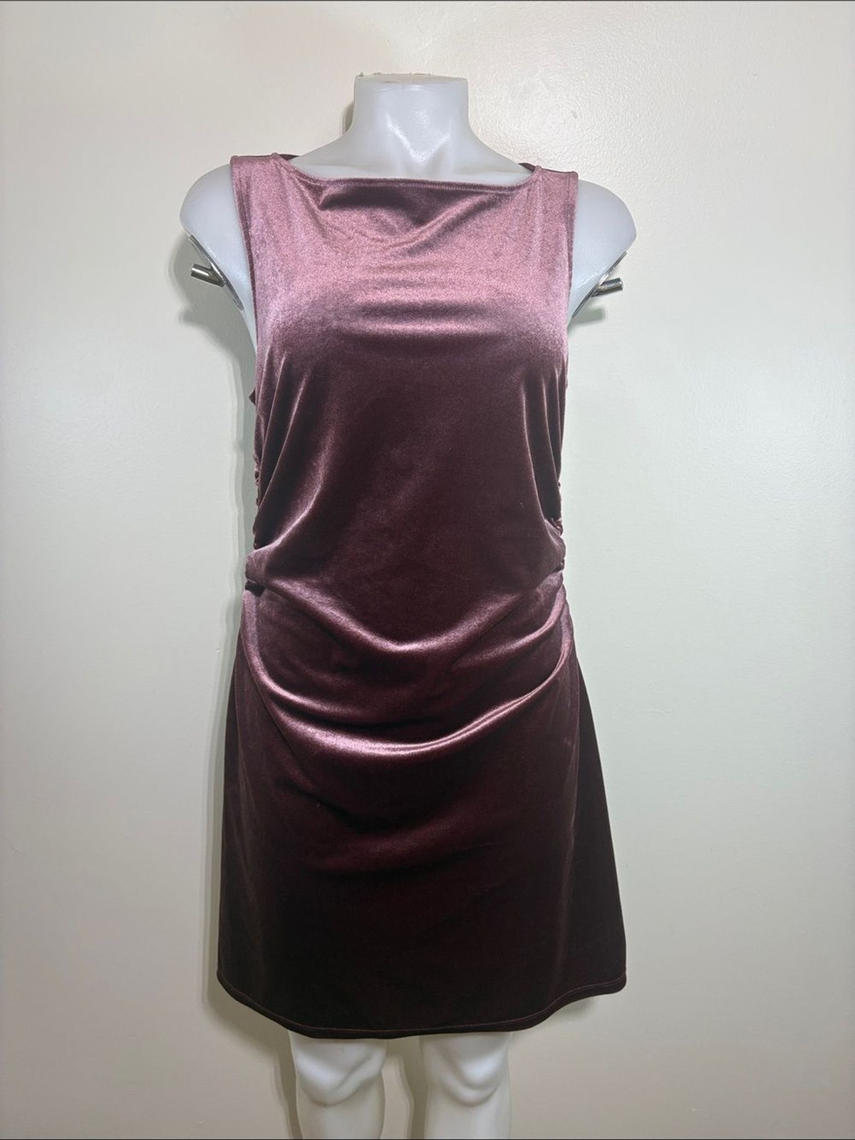 Wild Fable Burgundy Velvet Mini Sheath Dress Size M Sleeveless