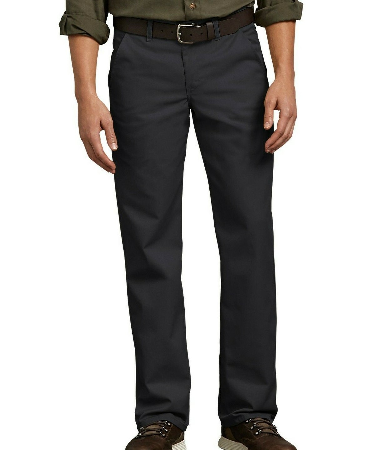 Dickies Work Pants Mens Flat Front Flex Straight Leg Slim Fit Black Size 40×30
