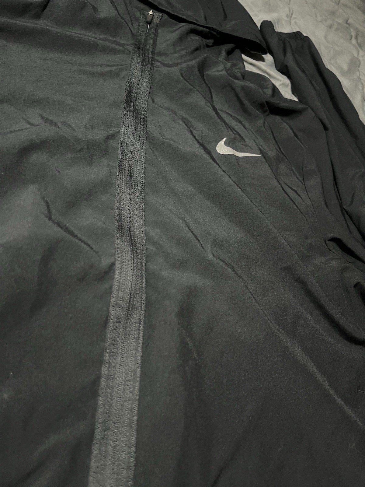 Nike Dri-FIT Men’s Hooded Full Zip Windbreaker Jacket w/ Pockets Black L