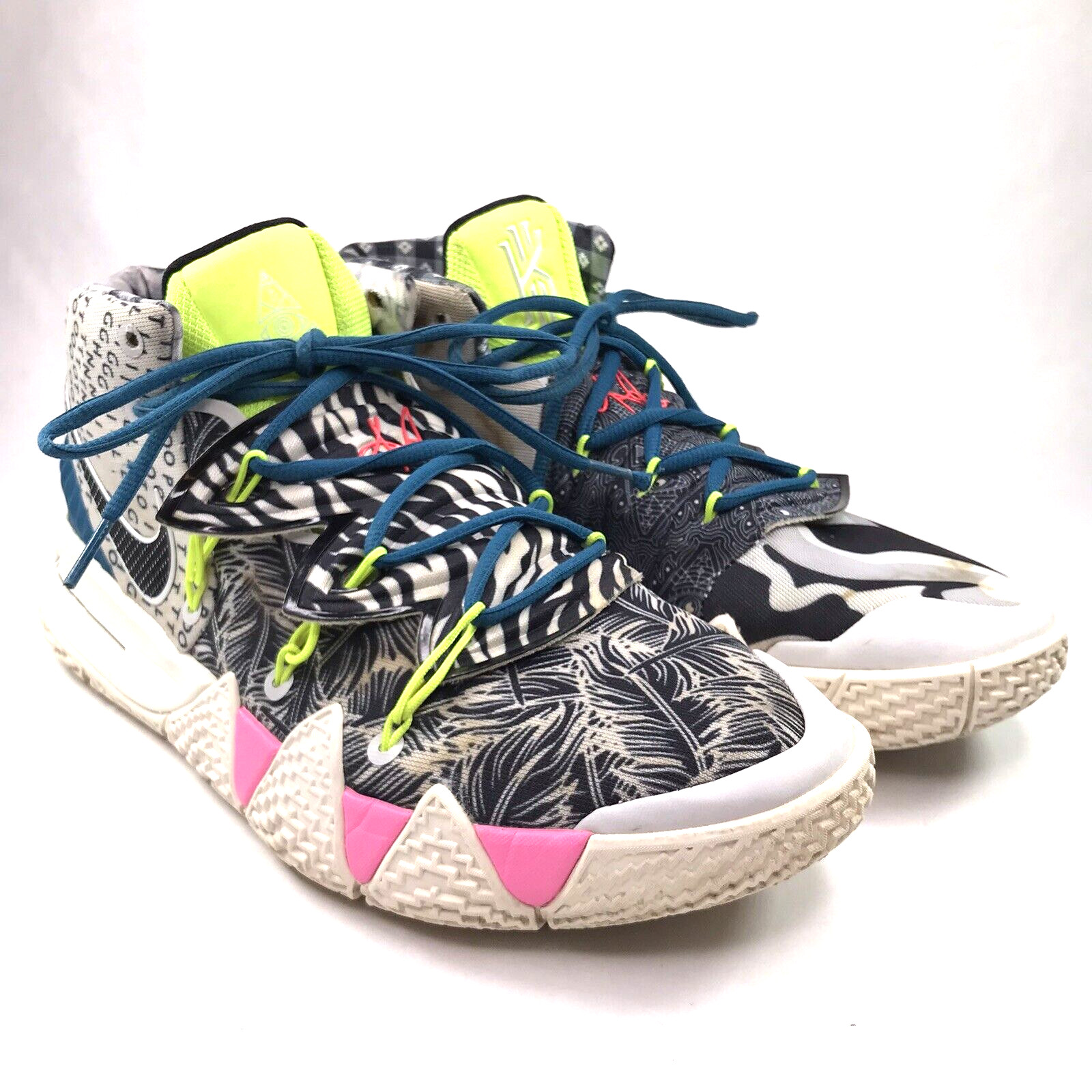 Nike Men’s Size 11 Kybrid What The Neon Sneaker Hi Top Shoe Retro