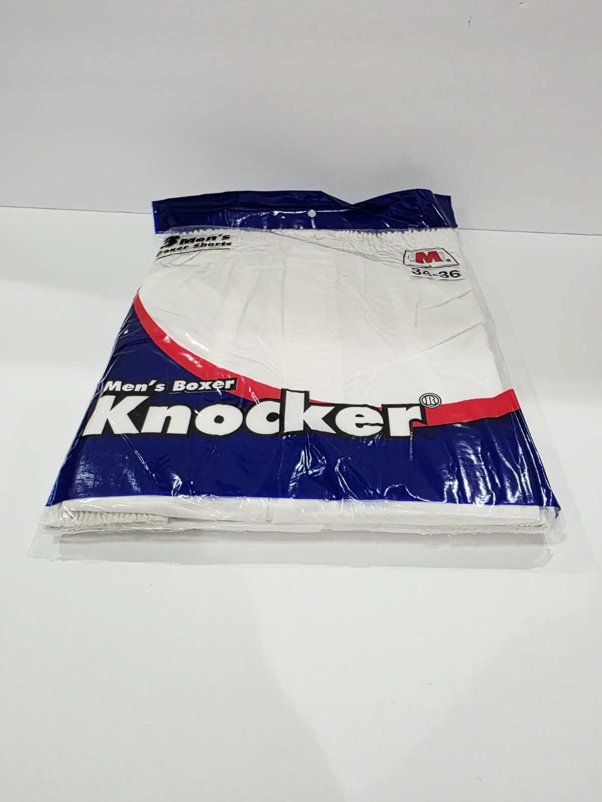 Knocker 3-Pack Men’s TB3000 White Boxer Shorts Medium 34-36 Elastic Fly Leg New