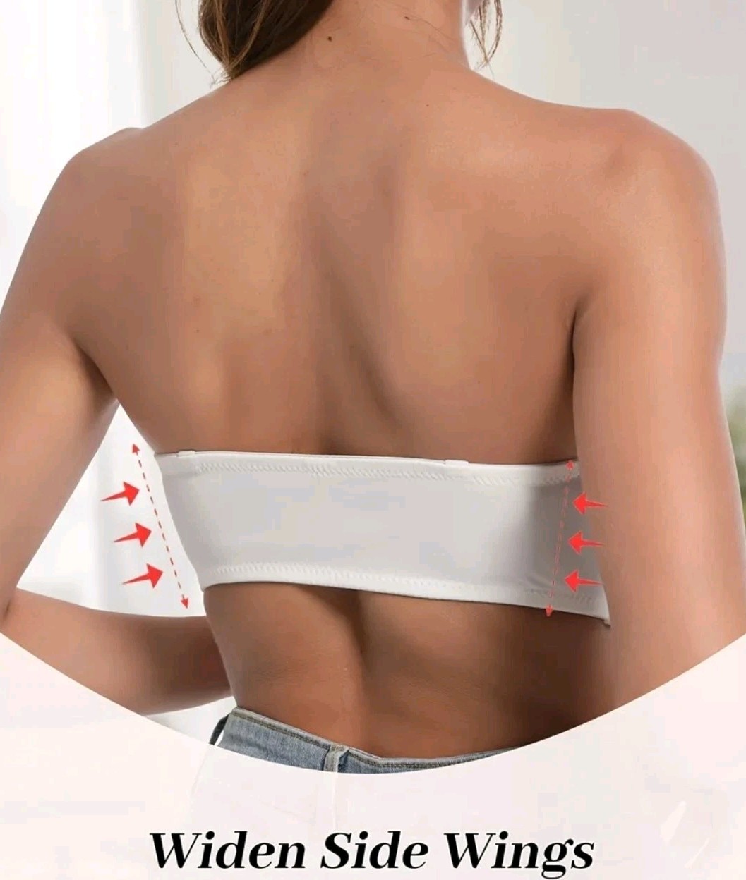 3pcs Detachable Padded Wireless Strapless Bra Women’s Size XL