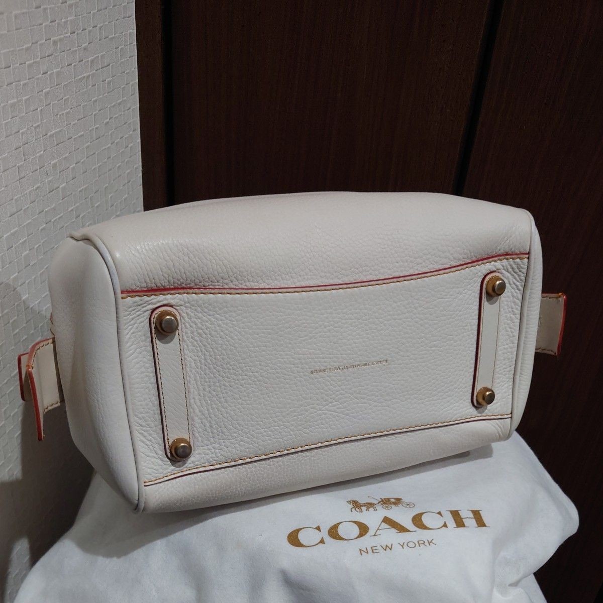 COACH Rogue Pebbled Leather Satchel Boston Style Duffel Bag Large Travel bag JP