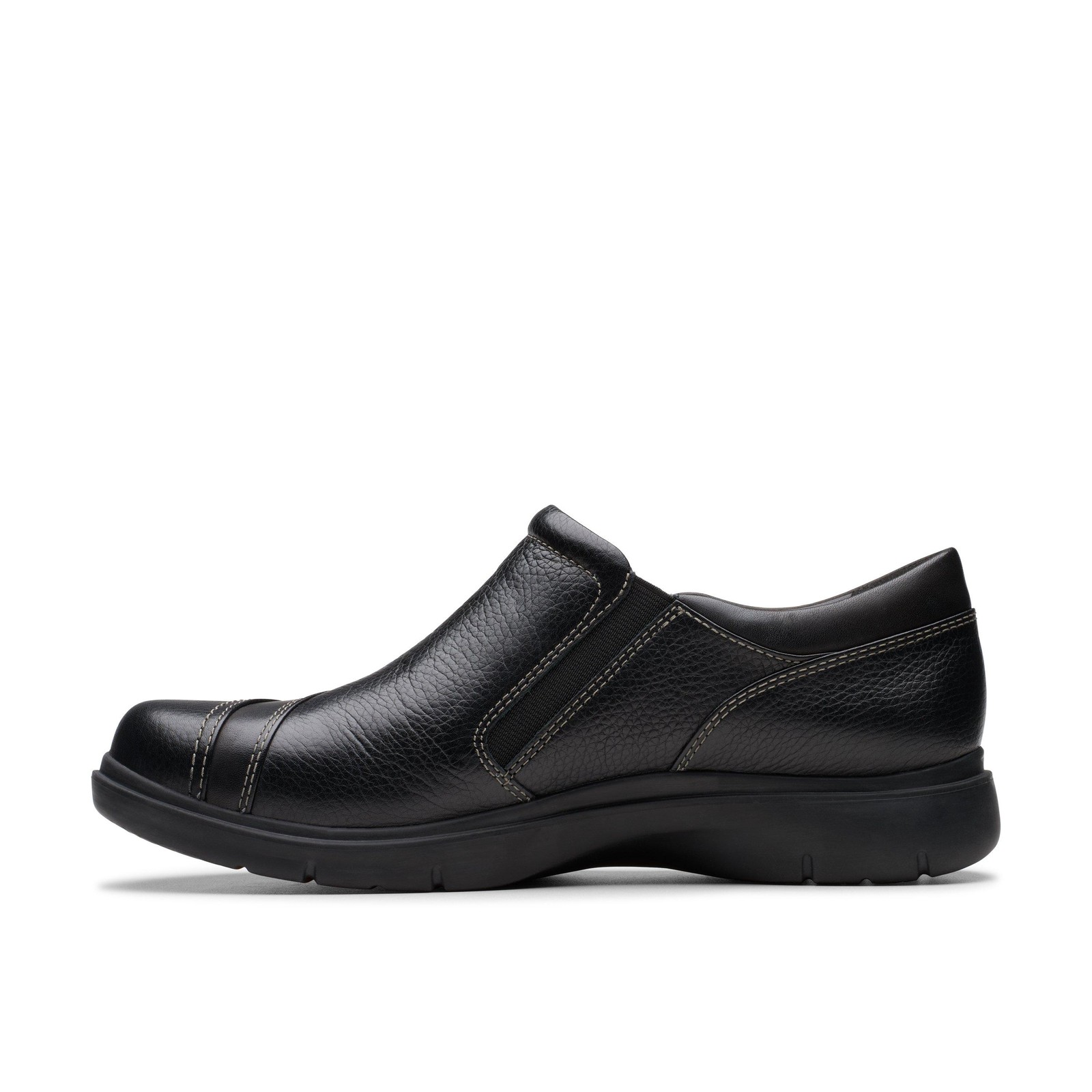 Clarks Womens Certina Pure Black Leather Casual Shoes