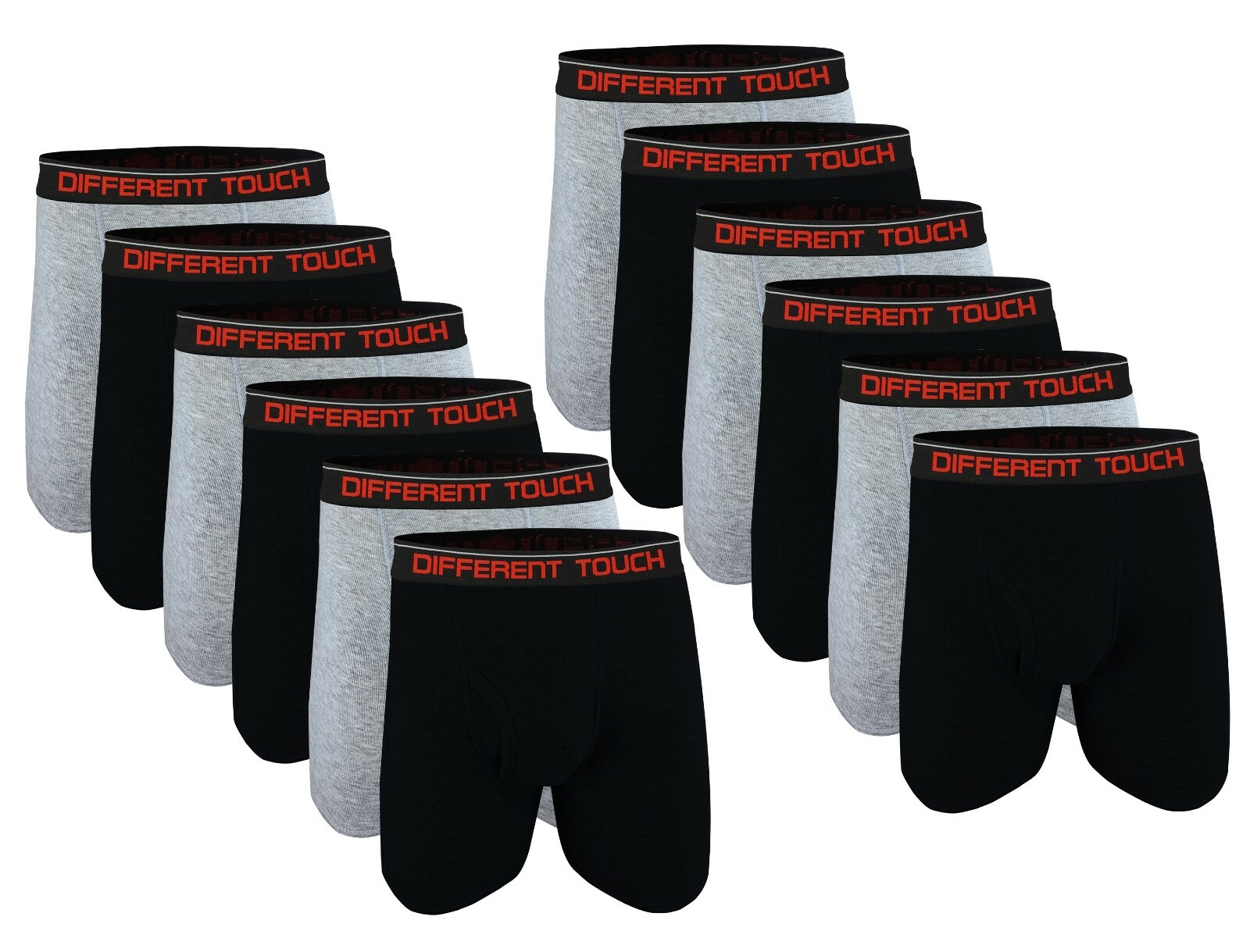 Different Touch Men Big & Tall Classic Long Leg Length Boxer Briefs Underwear
