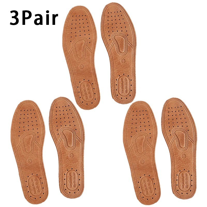 Real Cowhide Insole Leather Shoes Boots Shoe Inserts Soft Breathable Deodorant A