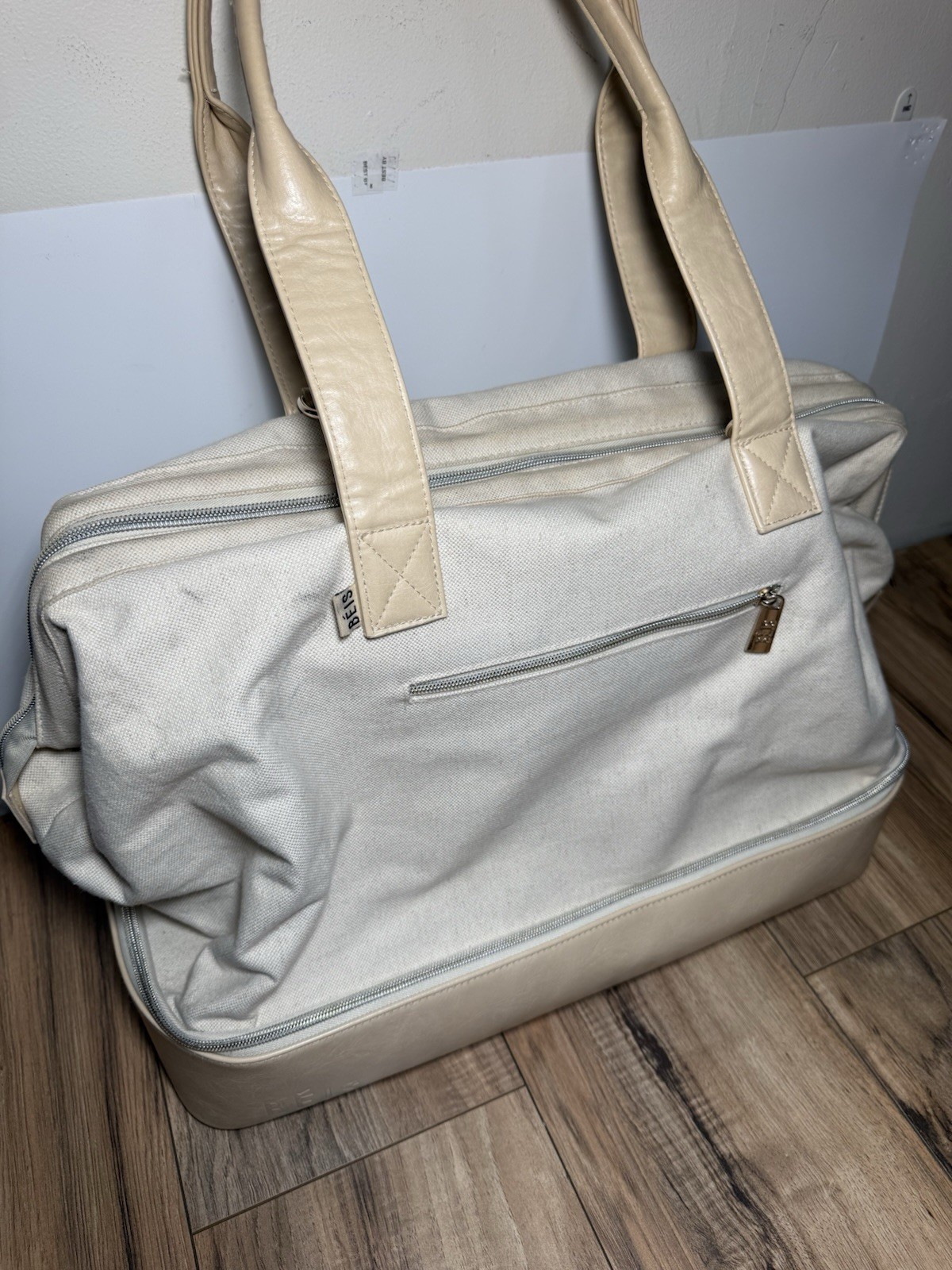 BEIS The Weekender Bag – In Tan And Beige Pre Owned – Good Conditions 19”x14”x10
