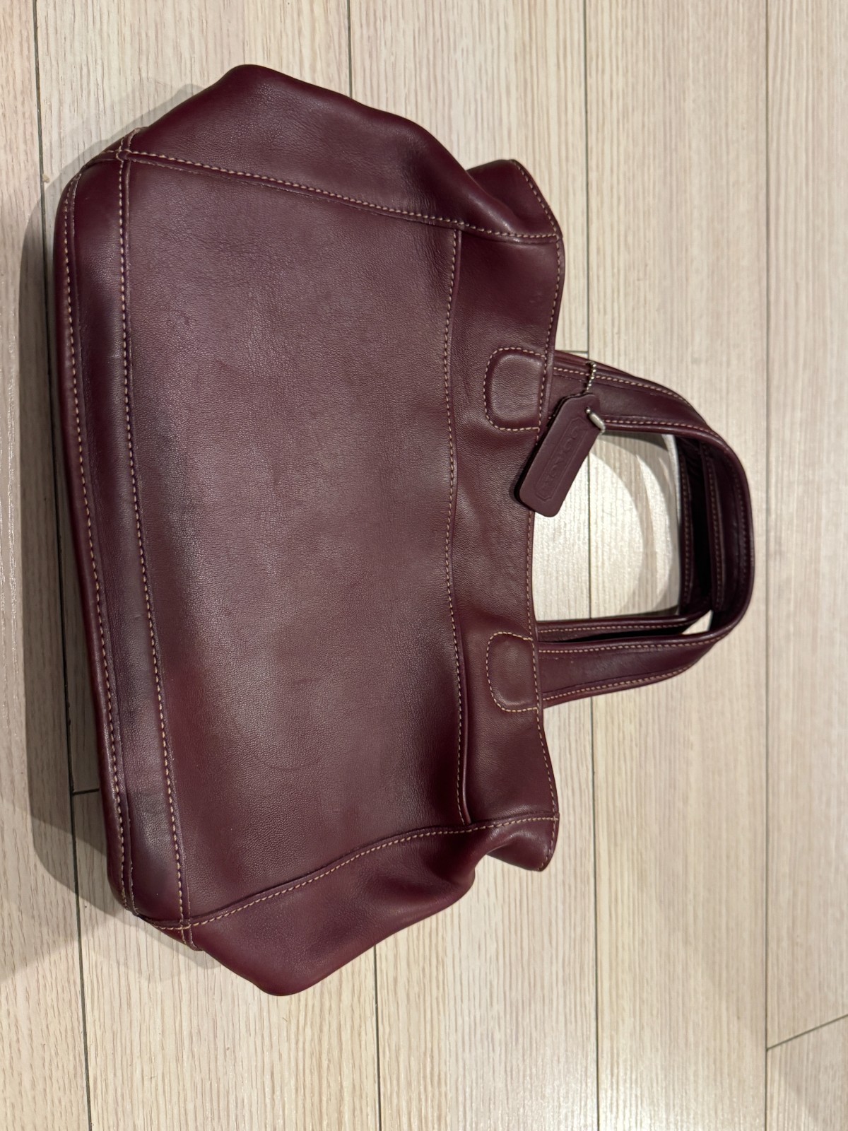 Vintage Coach Bleecker Satchel 9303 Rare Burgundy Glove Tanned Leather Tote Bag