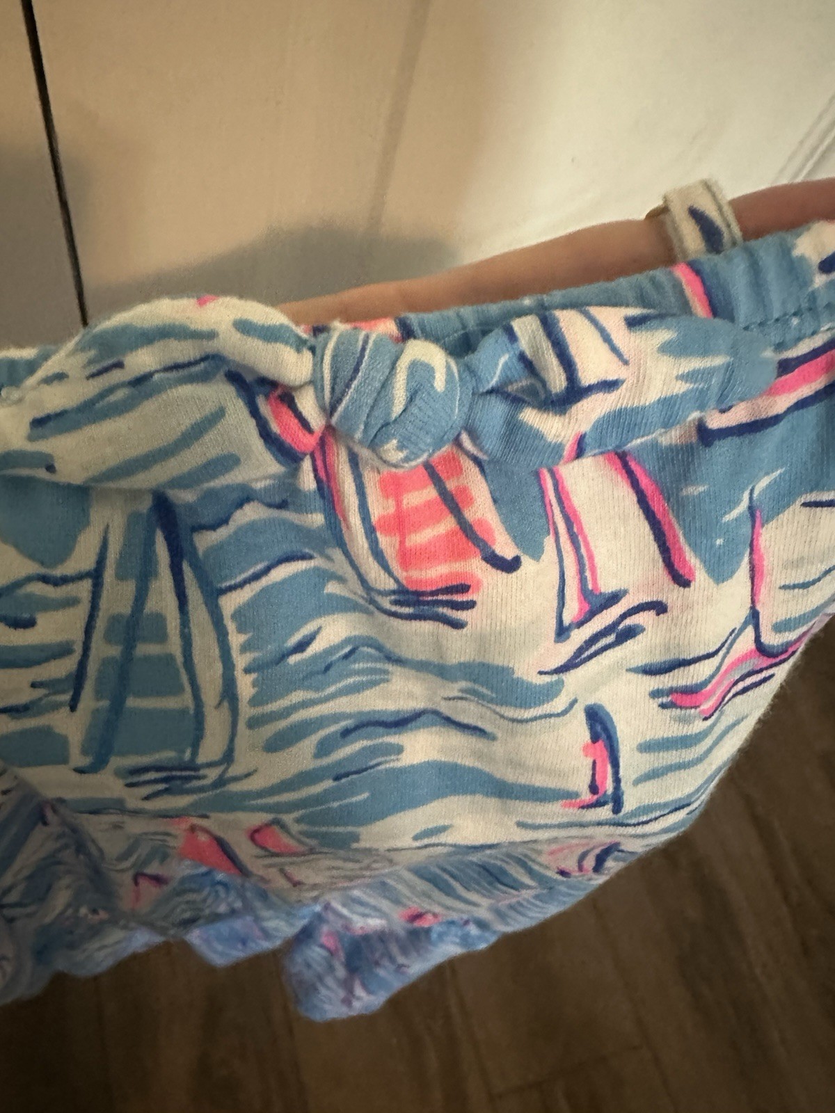 Lilly Pulitzer Girls Sailboats Romper Size 12-14 Preowned