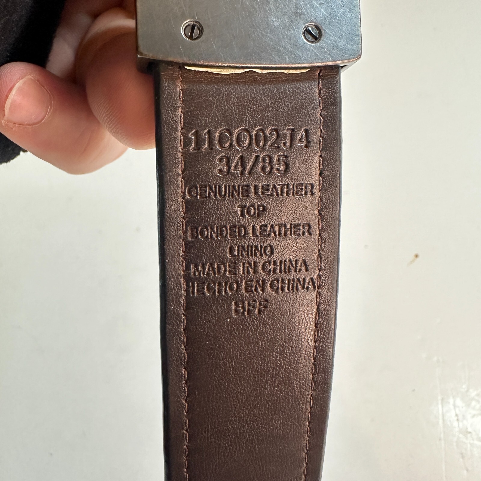 Columbia Genuine Leather Top Bonded Leather Lining & Belt Buckle 34/85 11C002J4