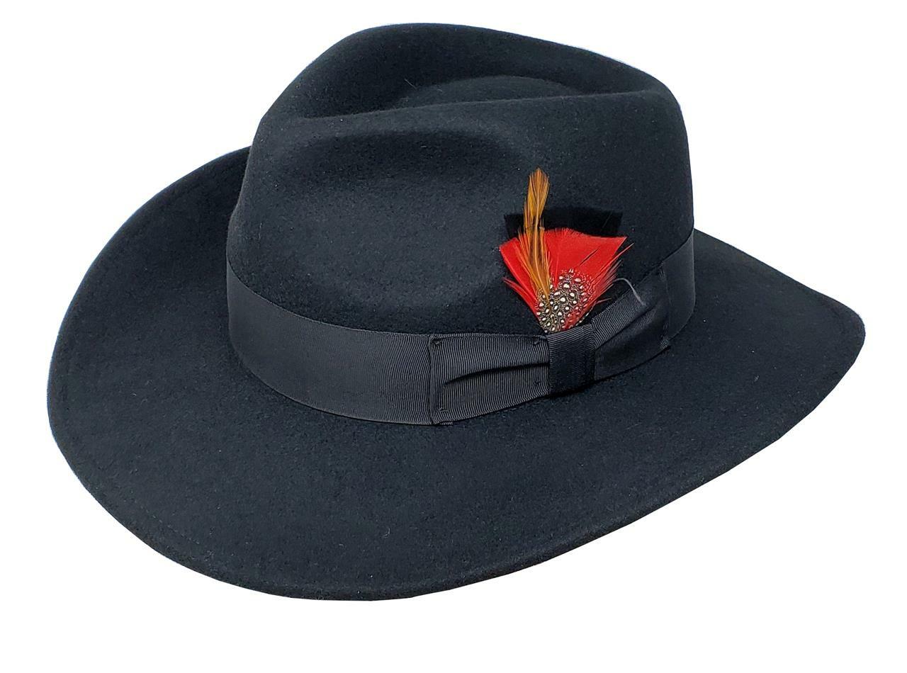 Different Touch Indiana Jones Outback Cowboy Crushable Wool Fedora Hats