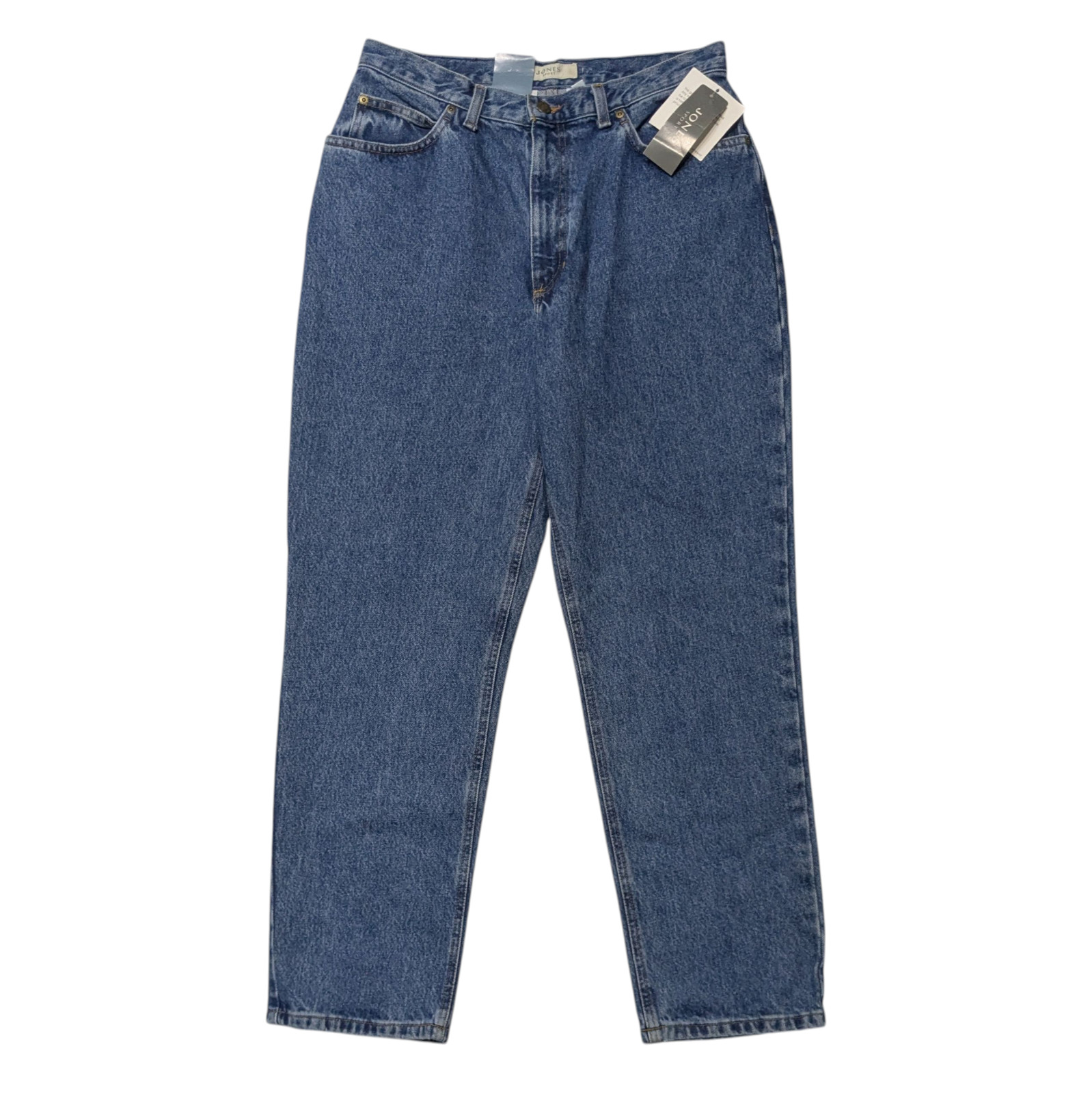 Vintage 90s Jones Sport Jeans Women’s 14 Classic Fit Stone Washed Blue Denim NWT