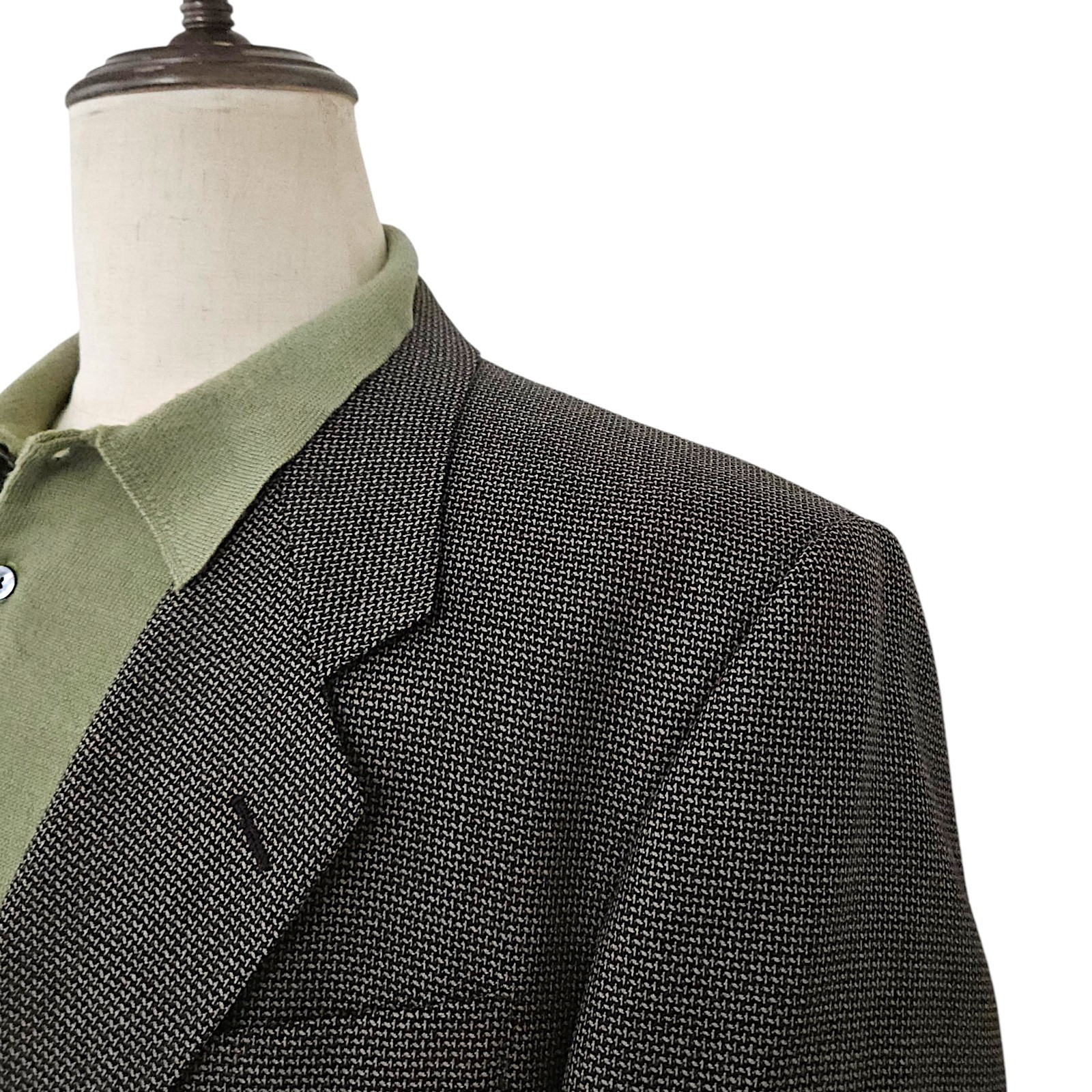 Yves Saint Laurent YSL Mens 44 L Blazer Sport Coat Jacket Woven Worsted Wool