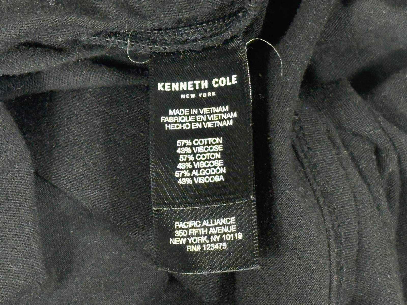 Kenneth Cole Midi Dress Women Small Black Ruched Stretch Minimal Modern