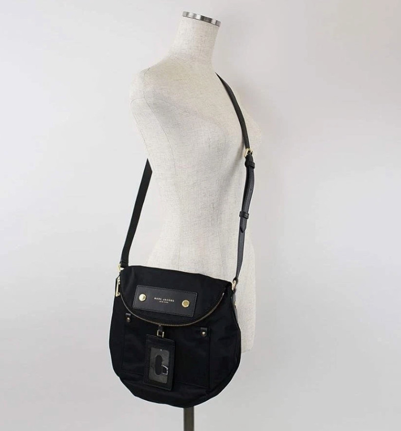 New Marc Jacobs Preppy Natasha Black Nylon Crossbody Bag M0014625