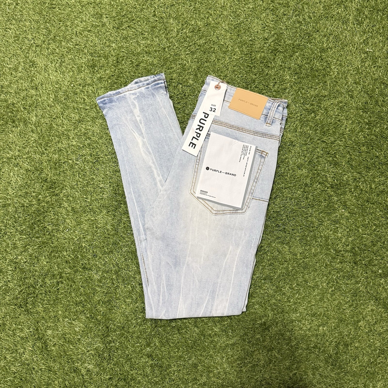 Purple Brand Light Wash Skinny Jeans | Splash Ink Paint Splatter Denim | Size 32