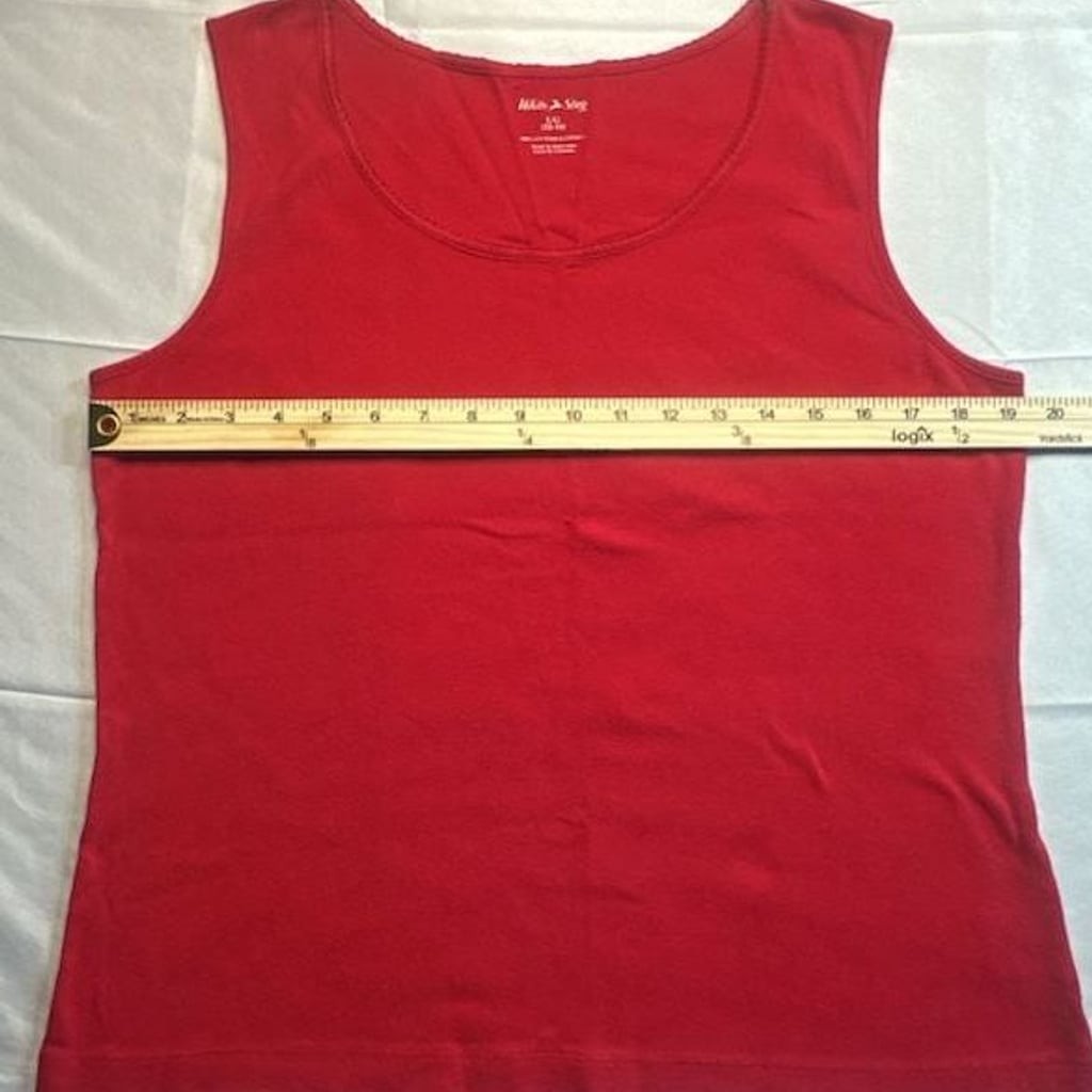 White Stag Womens Red Sleeveless Cotton Tank Top Large 12/14