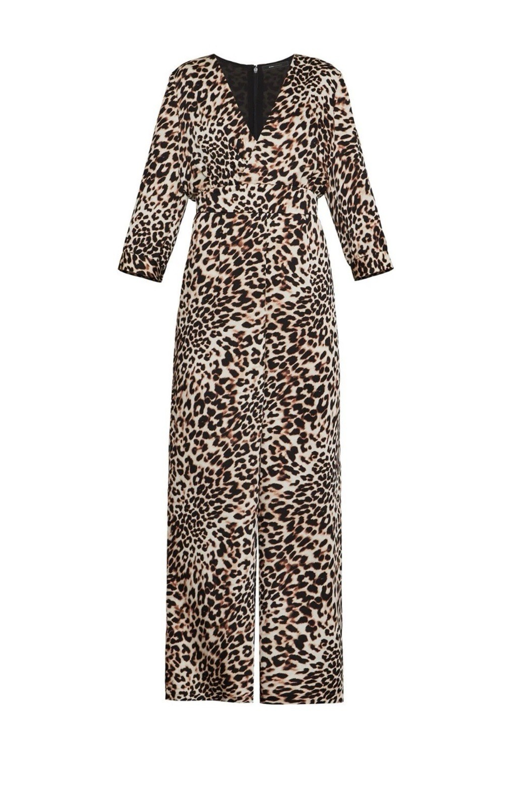 BCBG MAXAZRIA Neutral Classic Leopard-Print Jumpsuit Size XXS MSRP: $328.00