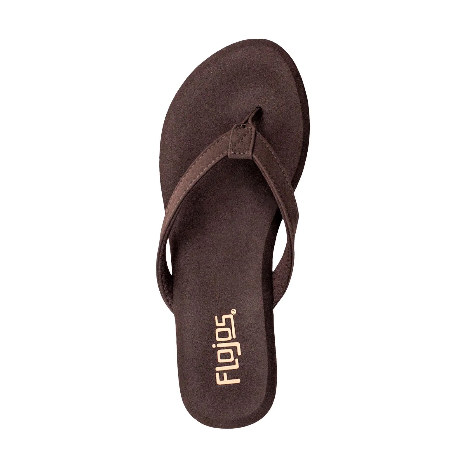 Flojos Womens Olivia Slip On Wedge Thong Sandals- Brown