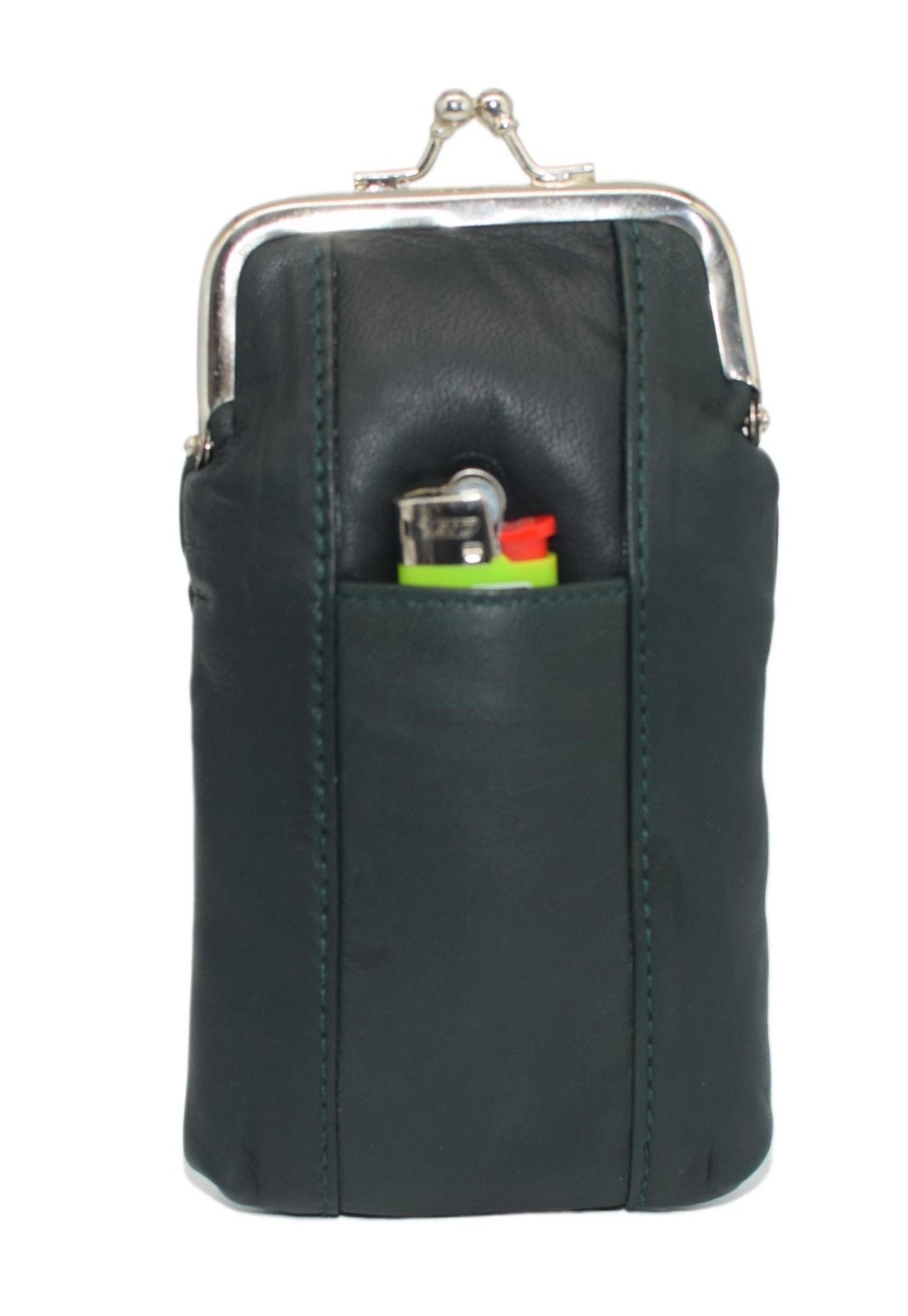 Genuine Leather Cigarette Case Holder Slim Pack Regular or 100’s & Lighter…