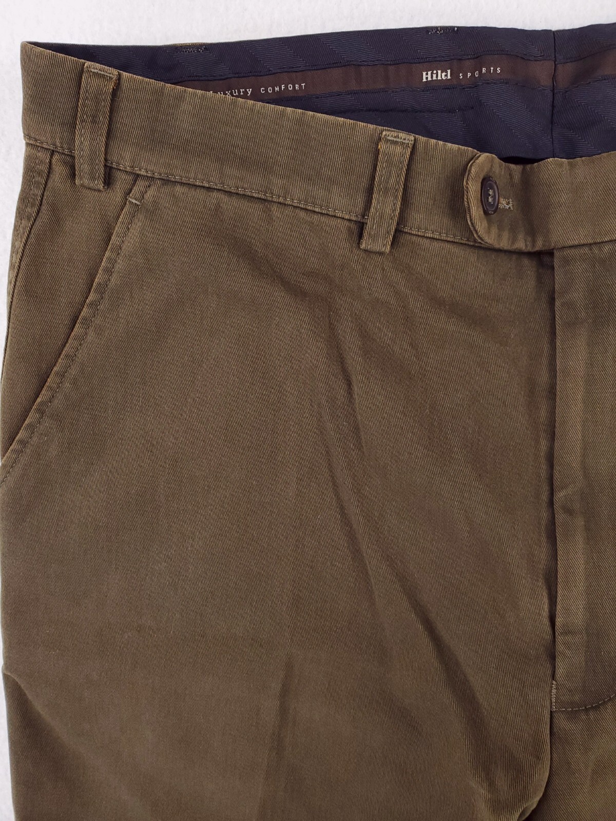 Hiltl Pants Mens 36×32 Green ZE500 Classic Straight Flat Front Khakis Chino