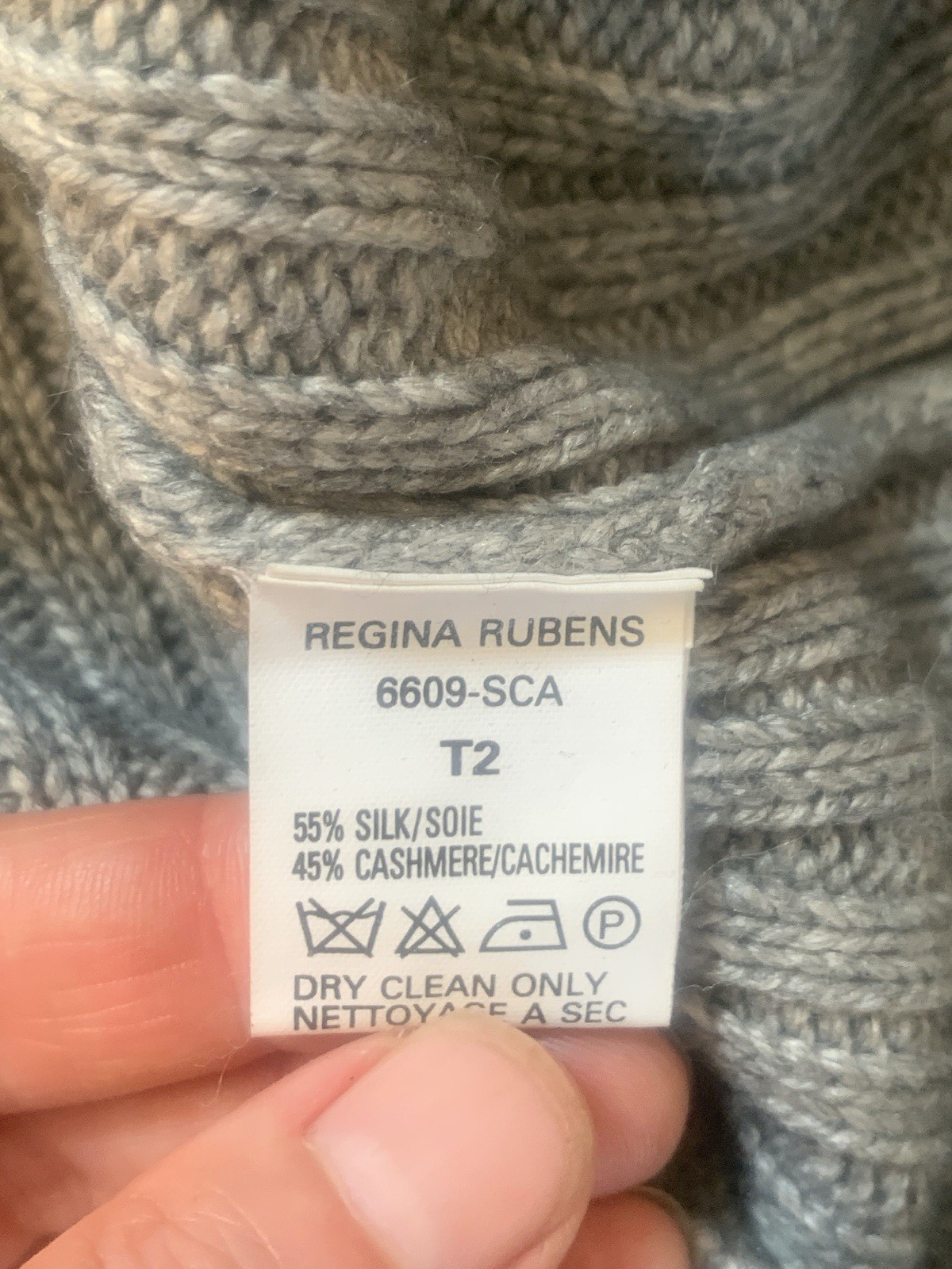 Regina Rubens Label Elbow Patch Silk Cashmere Roll Neck Turtleneck Size Medium