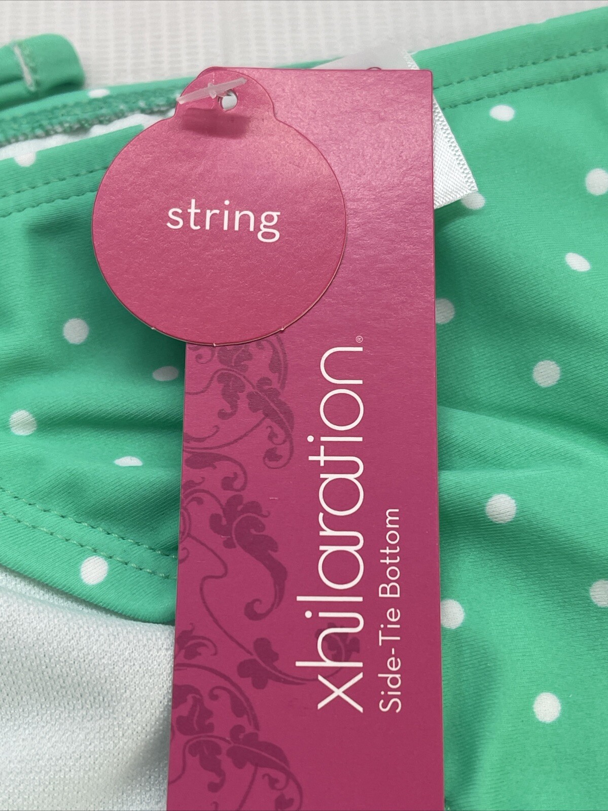 Xhilaration Junior’s Mint Green Polka Dot Side-tie Bikini Bottom Small New