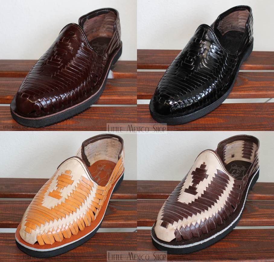 AUTHENTIC MENS HUARACHES, CLOSED TOE, LEATHER, MEXICAN SANDALS ALL COLORS