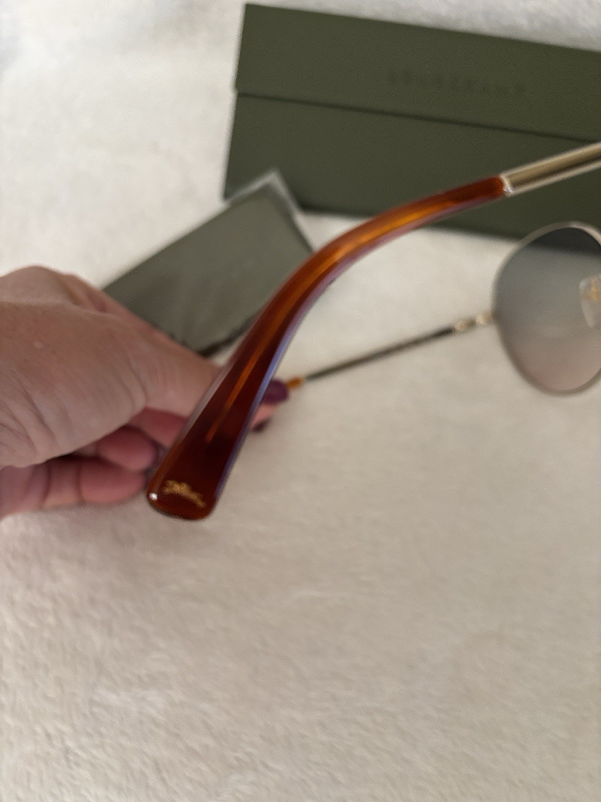 Longchamp LO101S Round Metal Sunglasses Gold Frame Brown Gradient Tinted 135
