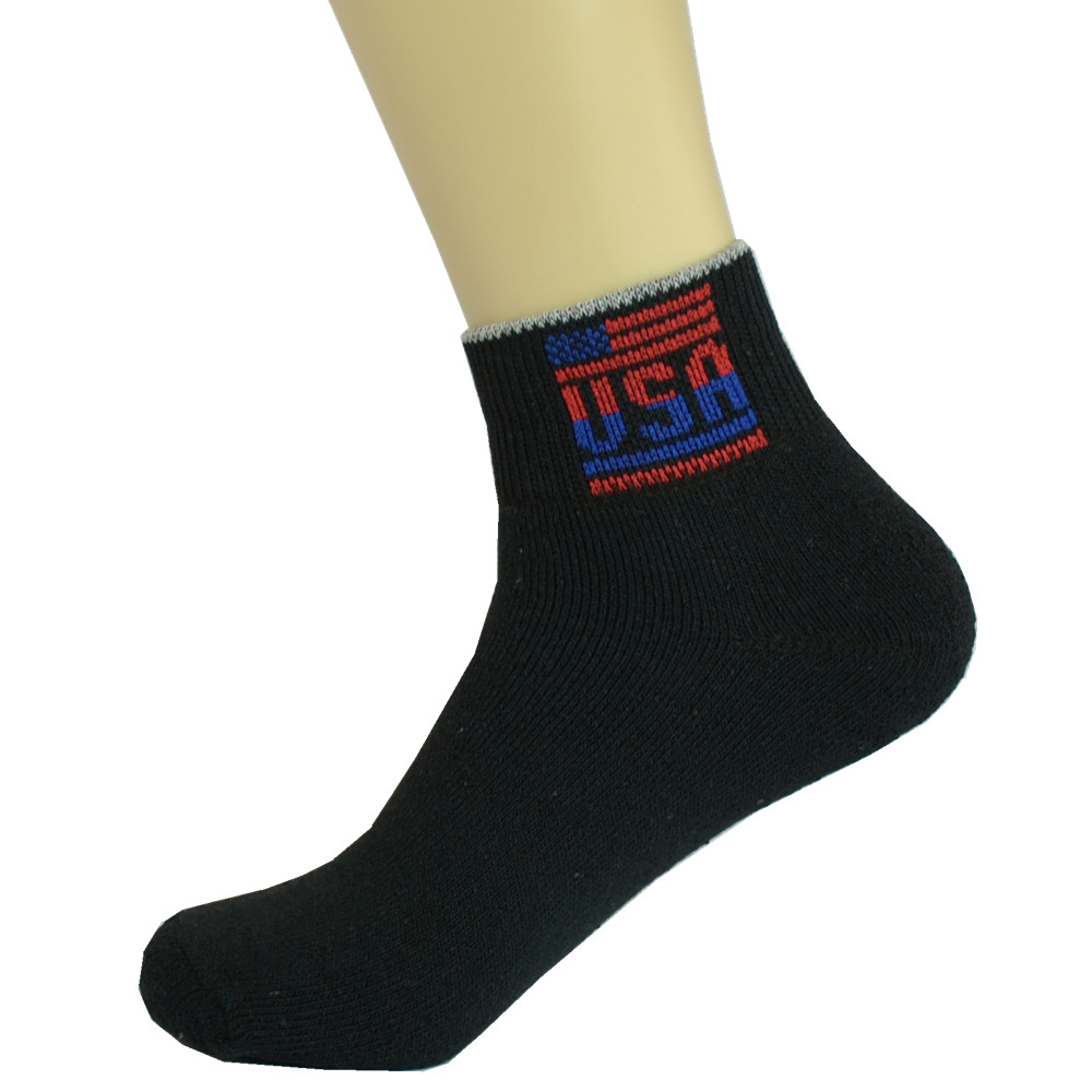 3 Pairs Mens Ankle Quarter Crew Athletic Work USA Sports Socks Cotton Size 9-13
