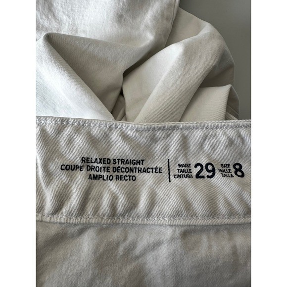 Tommy Hilfiger White Relaxed Straight Leg Pants Womens 8 29 Waist Casual Denim