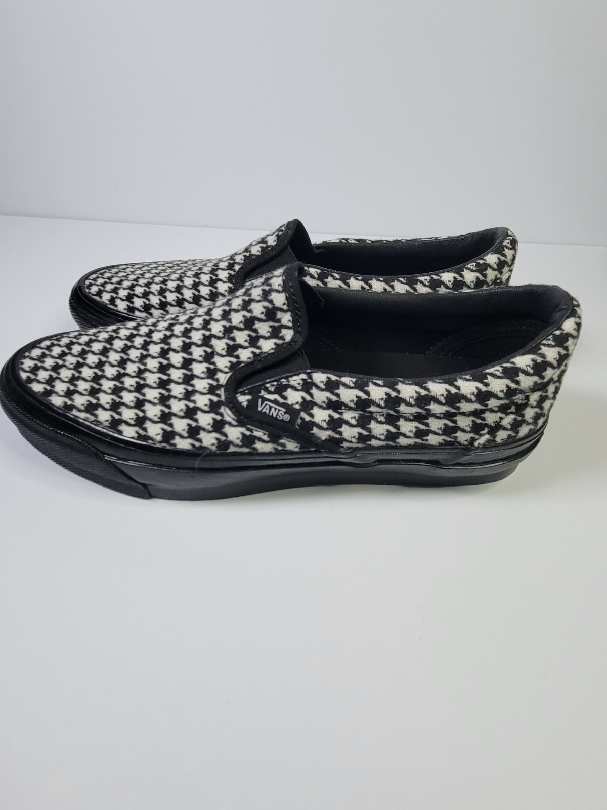 Vans Men’s Classic Slip On 98 Houndstooth Black & White Shoes Size 7.5 NEW