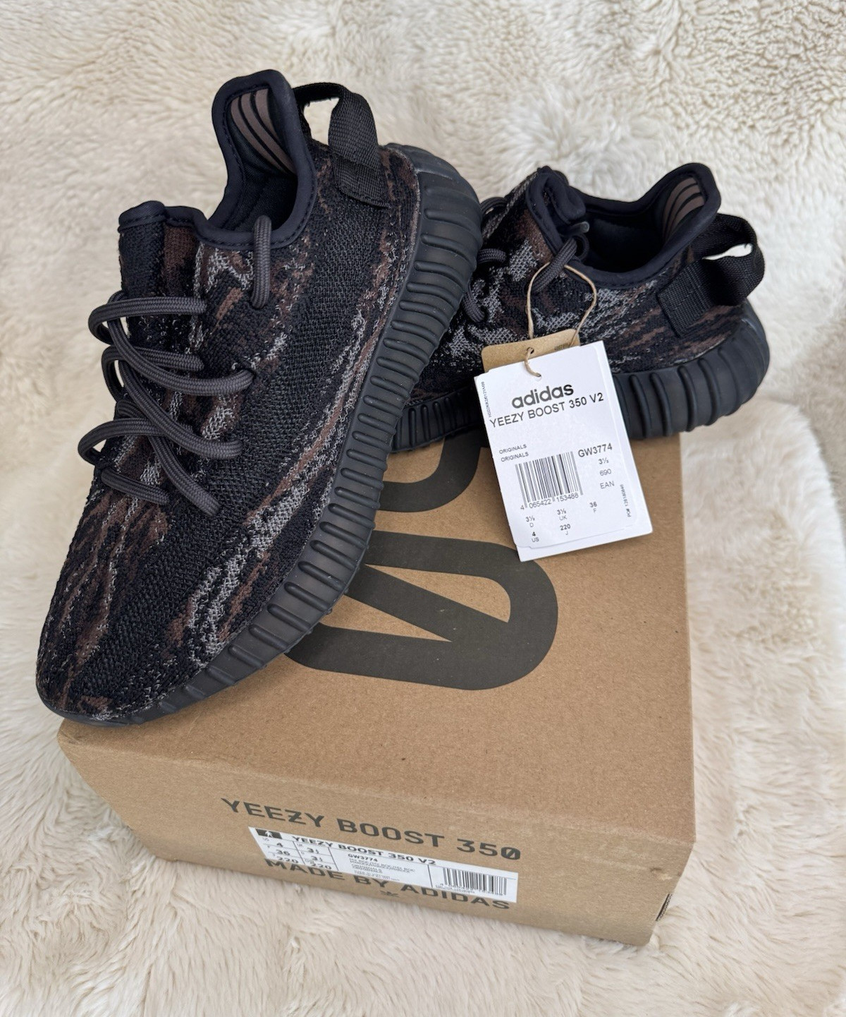 adidas Yeezy Boost 350 V2 MX Rock Black Brown Gray Low Top Sneakers GW3774