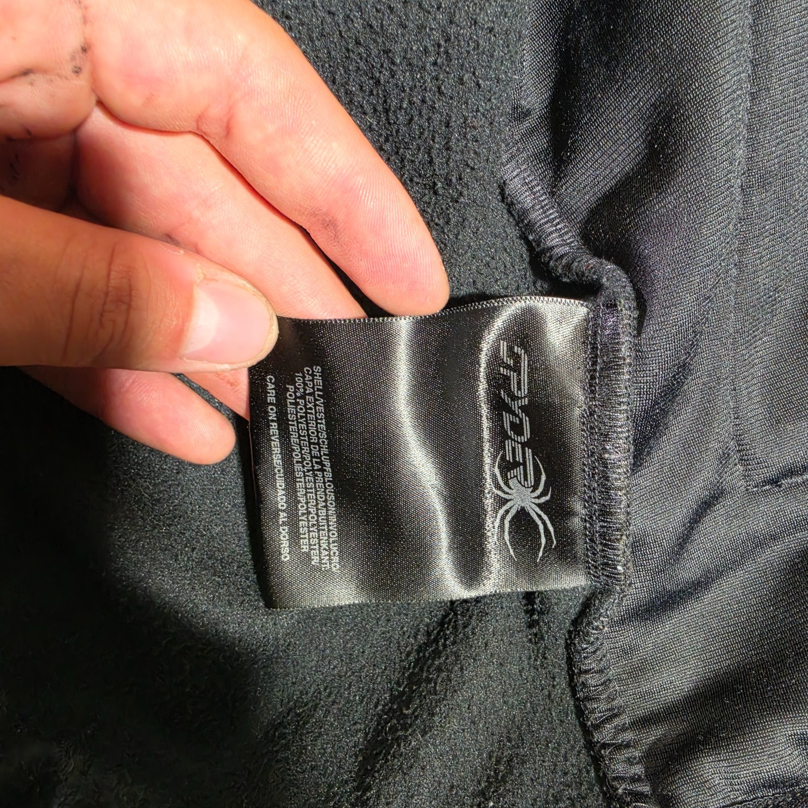 Spyder Jacket Mens X-Large Black Full Zip Pockets Fleece Jacket Stitched Logos