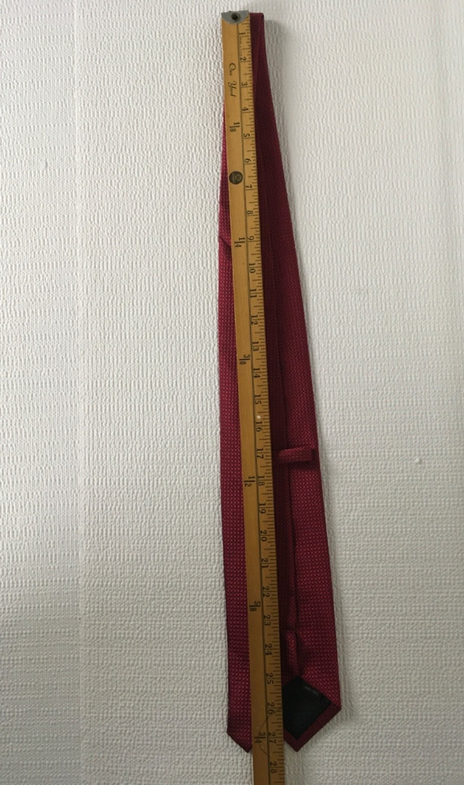 Neck Tie Dark Red with Dark Red Silver Tiny Squares 3.25 inches Wide 55 in Long