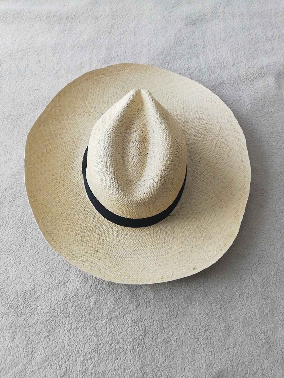 GENUINE ECUADOR HAT “PANAMA HAT” 100% TOQUILLA STRAW LARGE 60Cm CLASSIC BEIGE