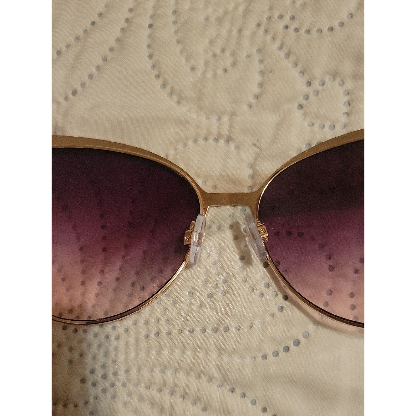 Nanette Lepore Cat Eye Sunglasses Rose Gold Pink Gradient UV400 EUC Y2K Boho