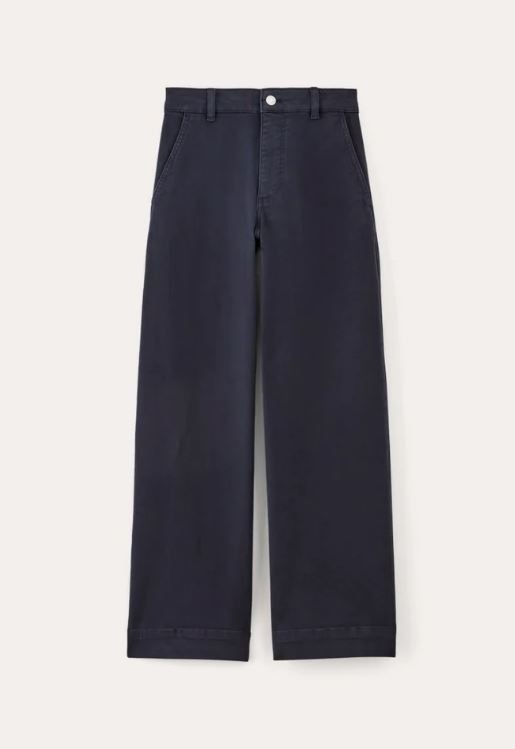 Everlane The Utility Wide Leg Pant Navy Blue Size 4 Regular NWT