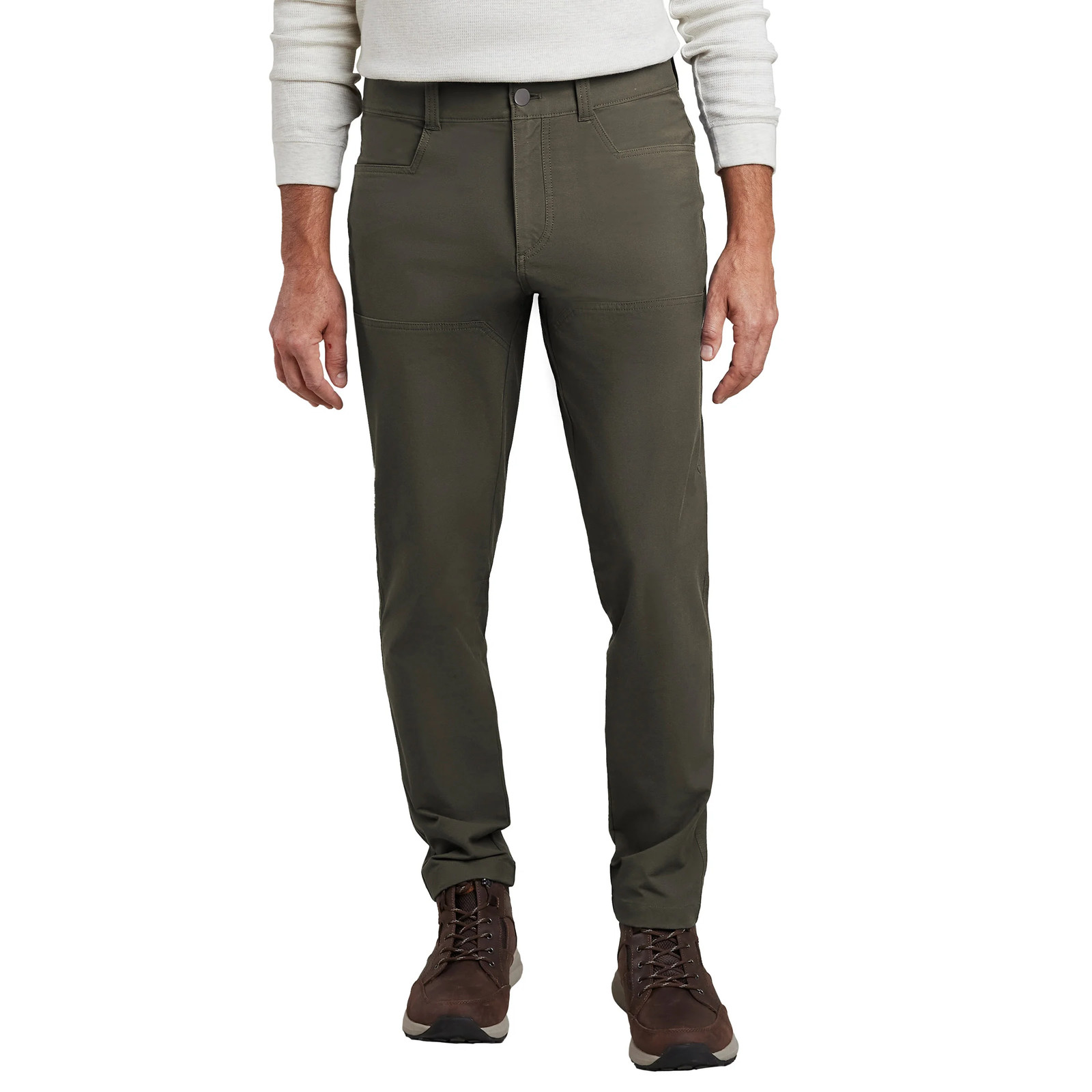 Kirkland Signature Men’s Stretch Tech Pant Straight Fit 4-Way Stretch Flat Front